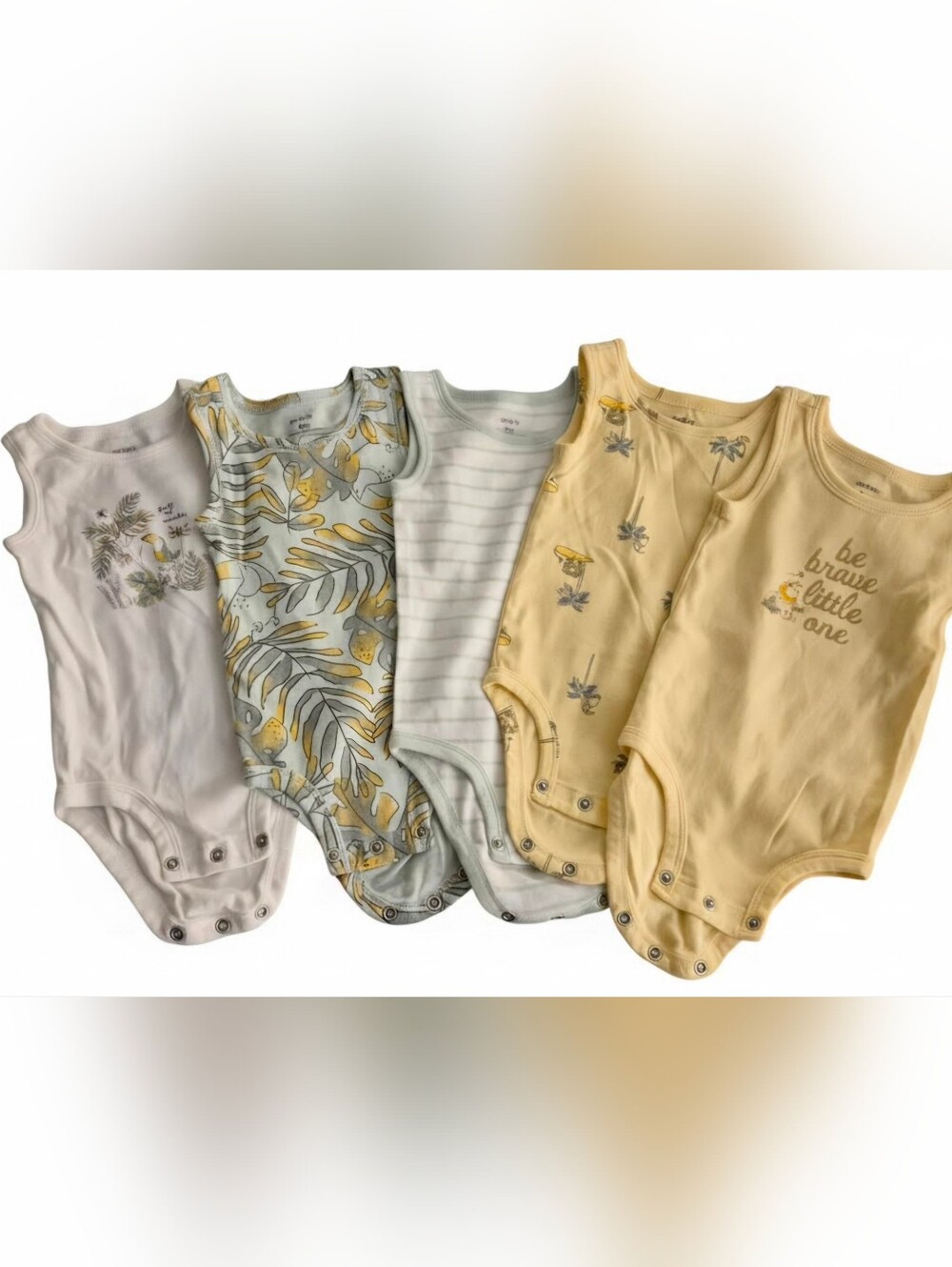 Carter's 5-Pack Be Brave Little One Baby Bodysuits Sleeveless Set 9 Months